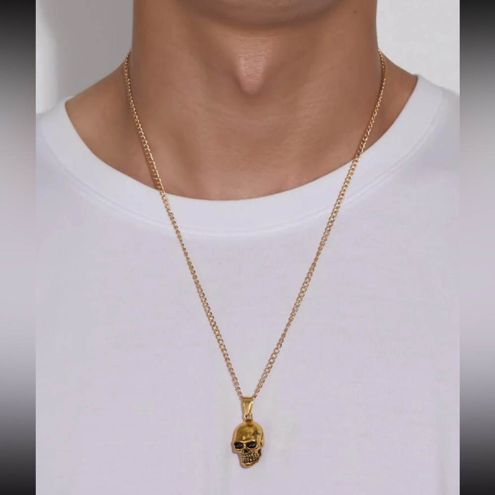 💀 Awesome Metallic Rhinestone Skeleton Skull Necklace 💀